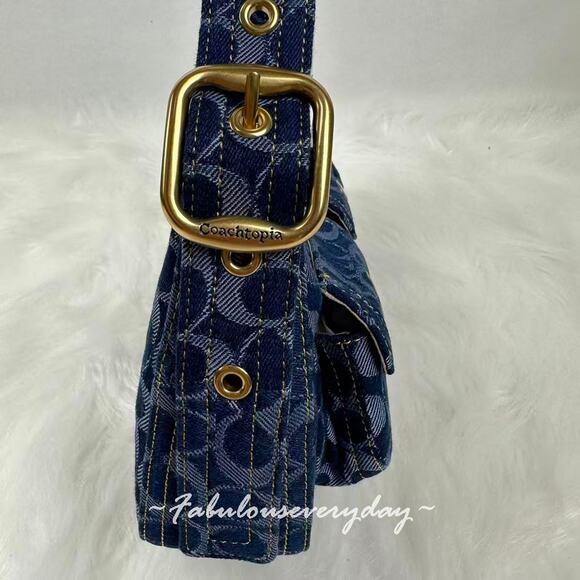 Coach Coachtopia Cargo Shoulder Bag In Signature Denim CCX90 Rainbow NWT - Picture 11 of 12